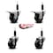 Service Caster 3'' Phenolic Swivel 1'' Expand Stem Caster Set 2 Total Lock Brakes, 4PK SCC-EXTTL20S314-PHS-2-S-2-1 - alternate 4